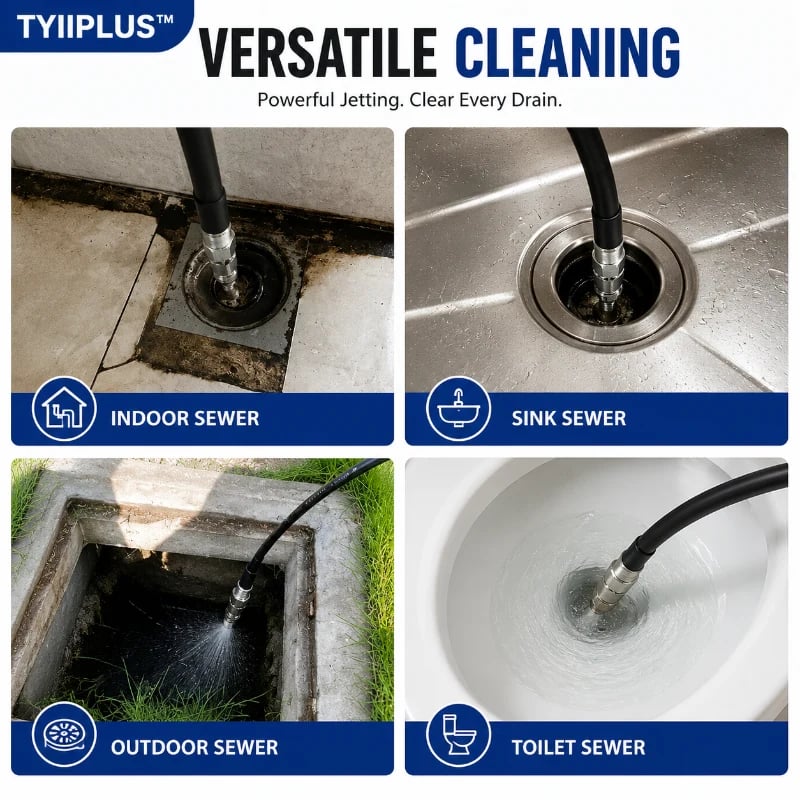 6500 PSI Sewer Jetter Nozzle – 1/4" Quick Connect Drain Cleaning Attachment for Pressure Washers